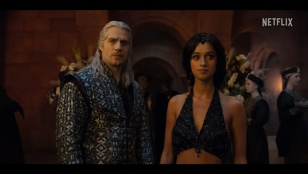 Geralt and Yennefer are together at the ball