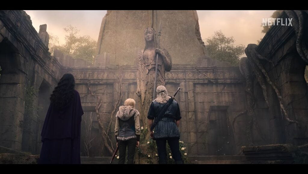 Witcher Staffel 3 Geralt von Riva mit Prinzessin Ciri und Yennefer