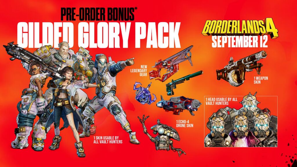 Borderlands 4 Gilded Glory Pack
Borderlands 4 PAX West 2025 Announcements: Endgame, Roadmap and Ellie’s Epic Return
