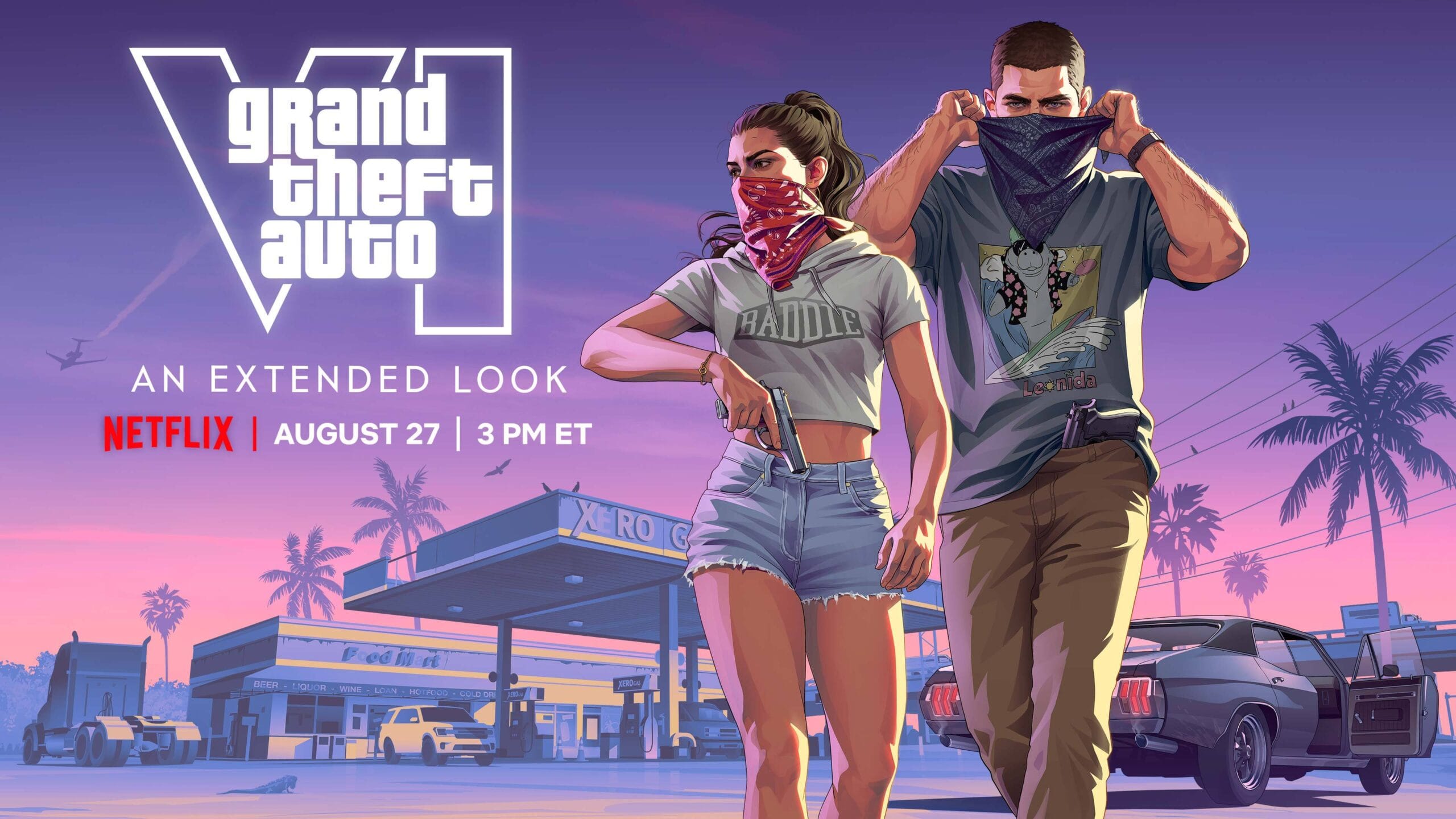 Grand Theft Auto VI: An Extended Look promotional key art from Rockstar Games