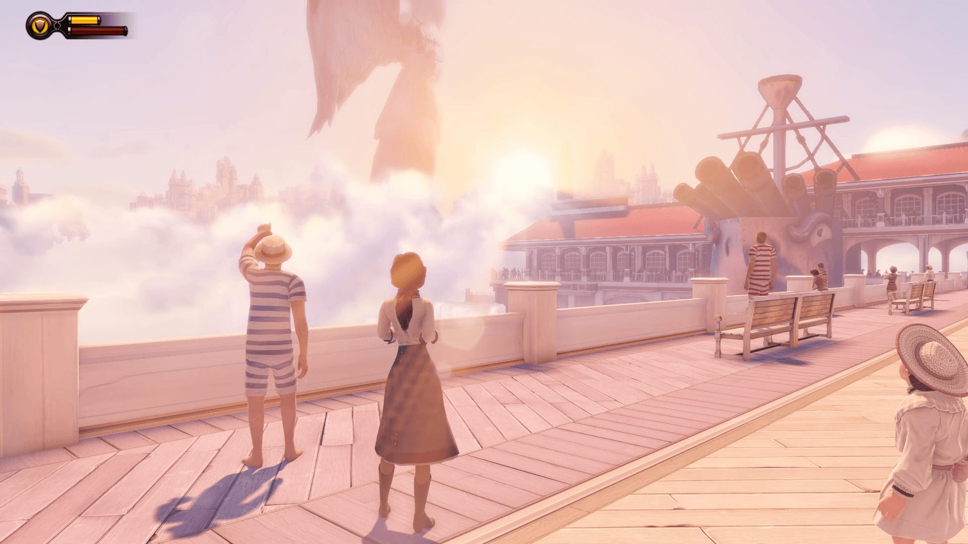 The floating city of Columbia in BioShock Infinite