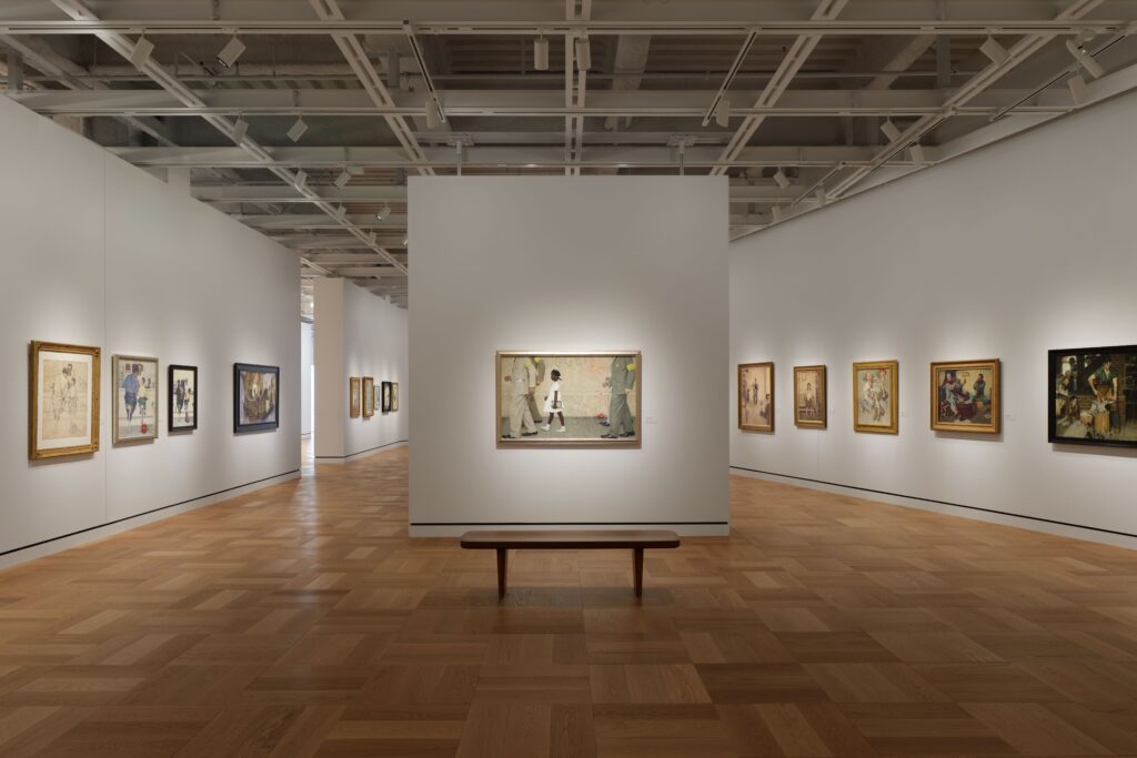 Interior gallery space inside the Lucas Museum of Narrative Art