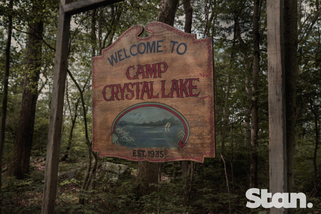 Official first-look image from Crystal Lake showing the Camp Crystal Lake setting