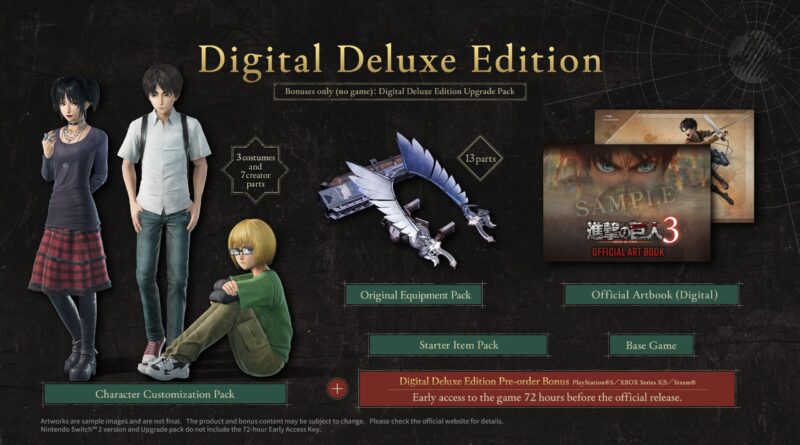 Attack on Titan 3 key art for Koei Tecmo's Tokyo Game Show 2026 lineup