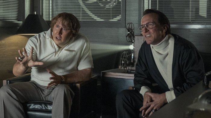 Nicolas Cage as John Madden and Christian Bale as Al Davis in the Madden movie