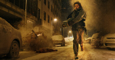 Widescreen hero banner for the 2026 Resident Evil movie showing the Raccoon City outbreak