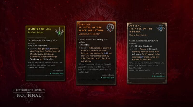 Official Diablo IV screenshot showing the new Rebirth character feature in Season 15