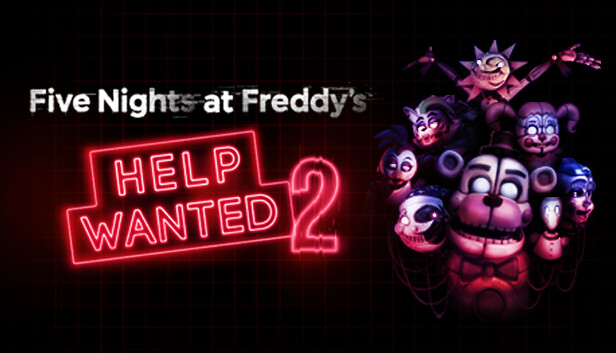 Key art for Five Nights at Freddy's: Help Wanted 2 showing Freddy, Bonnie, Chica, and Foxy