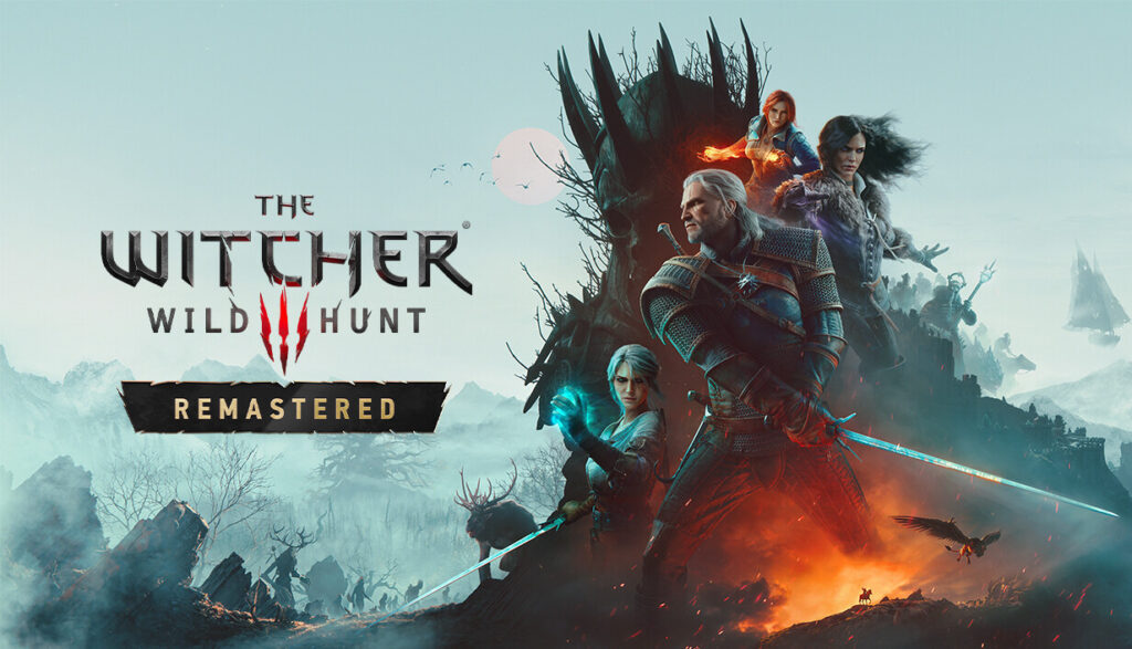 The Witcher 3: Wild Hunt Remastered key art showing Geralt of Rivia