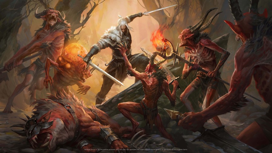Geralt of Rivia themed Barbarian skin coming to Diablo IV