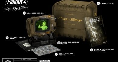 Fallout 4 Pip-Boy Edition official box with wrist-mounted Pip-Boy replica