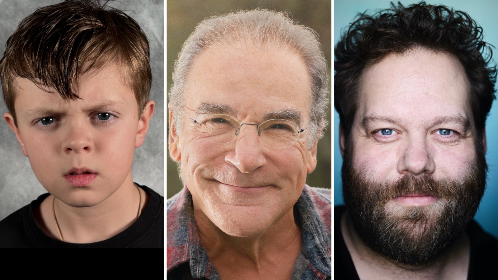 Official Amazon Prime Video image of God of War cast members Callum Vinson, Mandy Patinkin and Olafur Darri Olafsson
