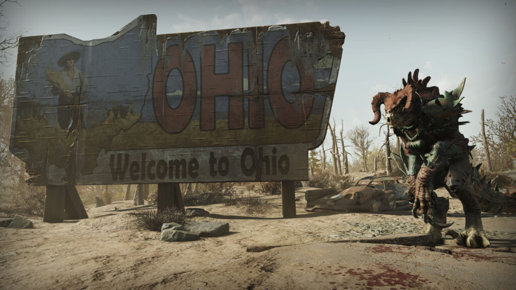 Fallout 76 Appalachia wasteland, one of the regions Minerva's caravan passes through