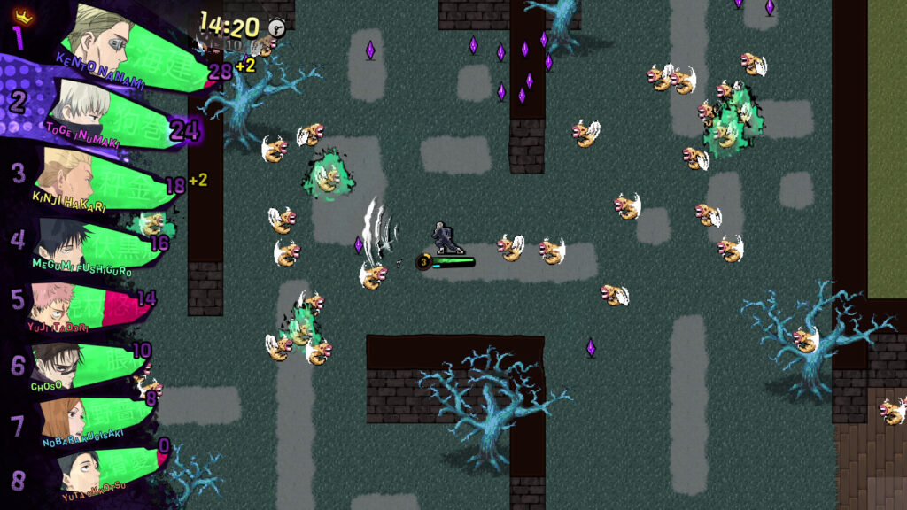 Jujutsu Kaisen Rumble: Survivaton gameplay screenshot showing characters battling cursed spirits