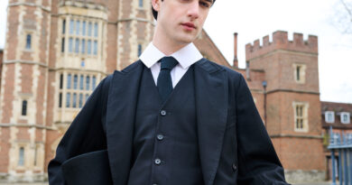 Isaac Rouse in costume as James Bond at Eton College, photo by Dave Bird