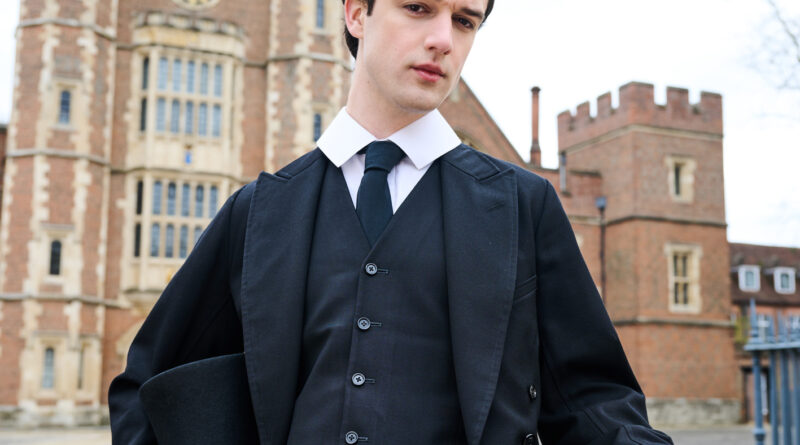 Isaac Rouse in costume as James Bond at Eton College, photo by Dave Bird