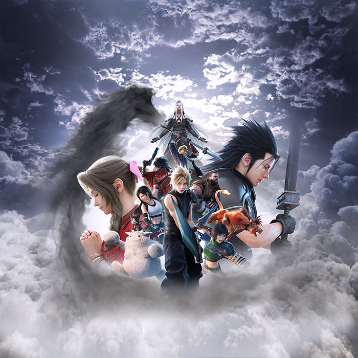 Official screenshot of the party aboard the Highwind airship in Final Fantasy VII Revelation
