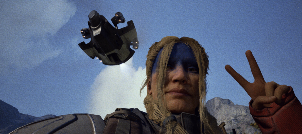 A Raider takes a selfie with the new camera gadget in ARC Raiders Frozen Trail