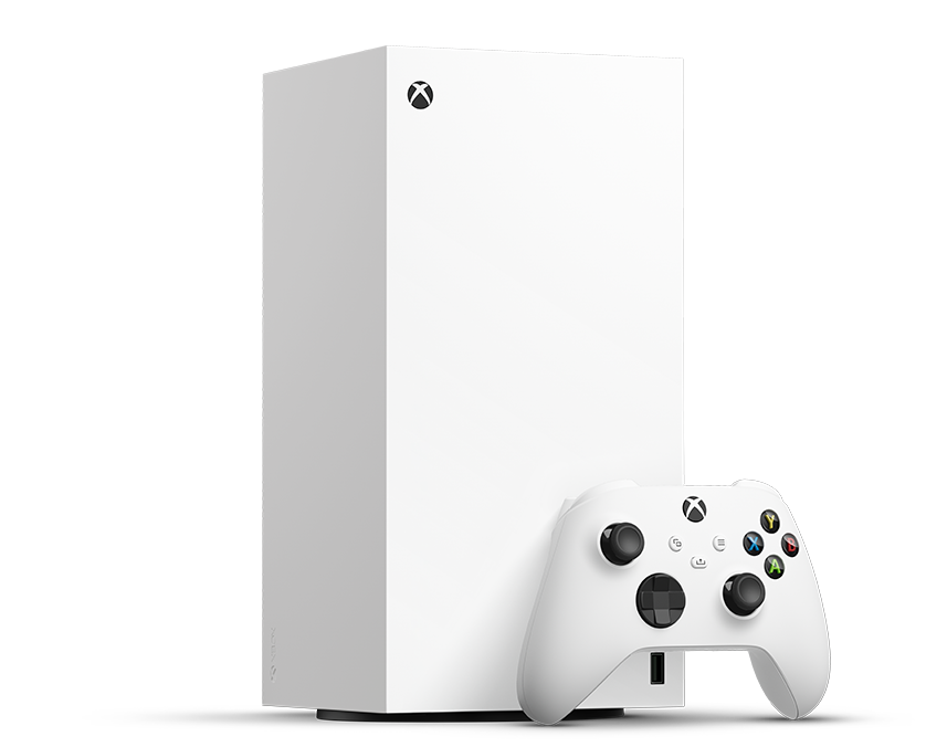Xbox Series X All-Digital console in Robot White with matching wireless controller
