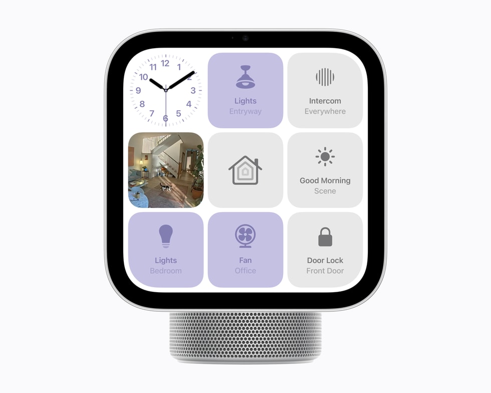 Apple HomeView showing smart home controls on its 7-inch display