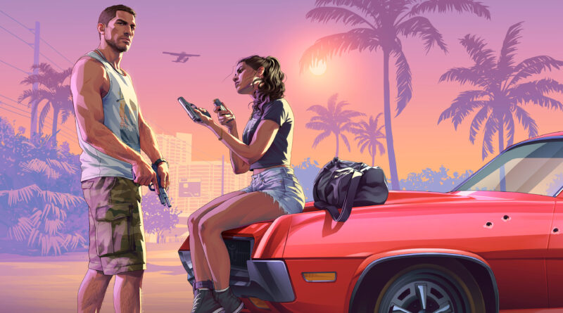 Official Grand Theft Auto VI artwork of Jason Duval and Lucia Caminos together