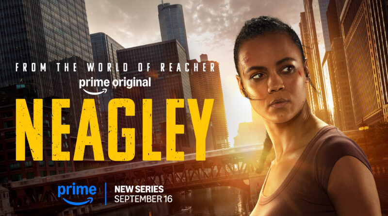 Maria Sten as Frances Neagley in official key art for Prime Video's Reacher spinoff Neagley