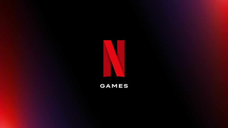 Netflix Games logo on a red and black gradient background