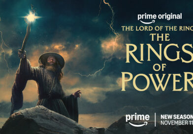 Official key art of Gandalf the Grey holding his glowing staff against a stormy Middle-earth sky for The Lord of the Rings: The Rings of Power Season 3
