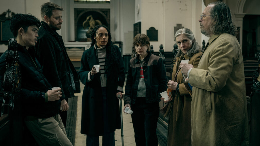 Christopher Chung with the Slow Horses ensemble cast on Apple TV