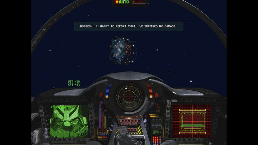 Cockpit combat screenshot from Wing Commander III: Heart of the Tiger