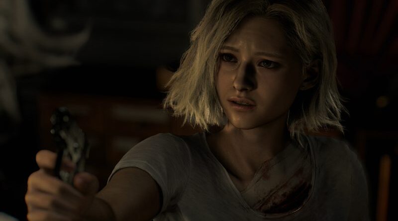 Grace Ashcroft holding a pistol in Resident Evil Requiem