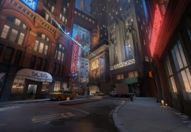 A neon-lit street in Deadlock's New York City map from the City Never Sleeps update