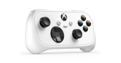 Front angle view of the white XBOX Nano Controller