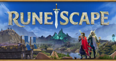 Official key art for RuneScape showing adventurers in the world of Gielinor