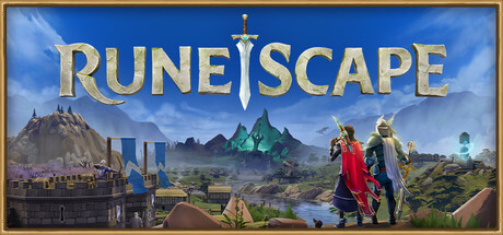 Official key art for RuneScape showing adventurers in the world of Gielinor