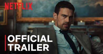 Official Netflix trailer card for The Gentlemen Season 2 showing Theo James as Eddie Horniman