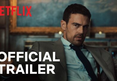 Official Netflix trailer card for The Gentlemen Season 2 showing Theo James as Eddie Horniman
