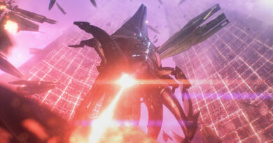 The Reaper Sovereign attacking the Citadel in Mass Effect Legendary Edition