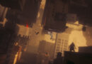 Dylan Faden standing above a warped, folded Manhattan skyline in Control Resonant