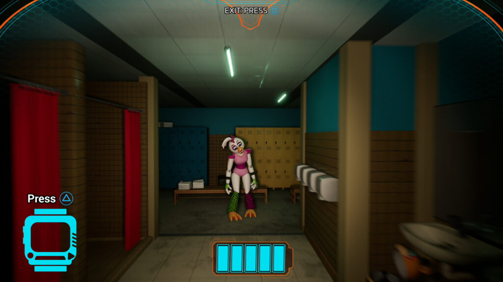 A corridor of Freddy Fazbear's Mega Pizzaplex in Five Nights at Freddy's: Security Breach