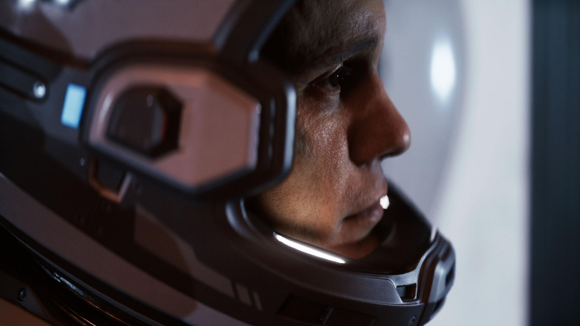 Screenshot from Directive 8020 showing a crew member exploring a crashed colony ship