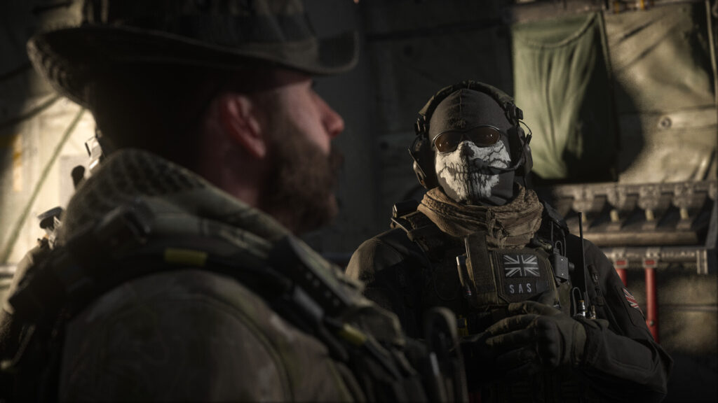 Captain Price and Ghost inside an aircraft in Call of Duty: Modern Warfare III