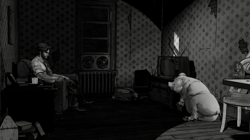 Black-and-white Noir Mode in The Wolf Among Us Remastered