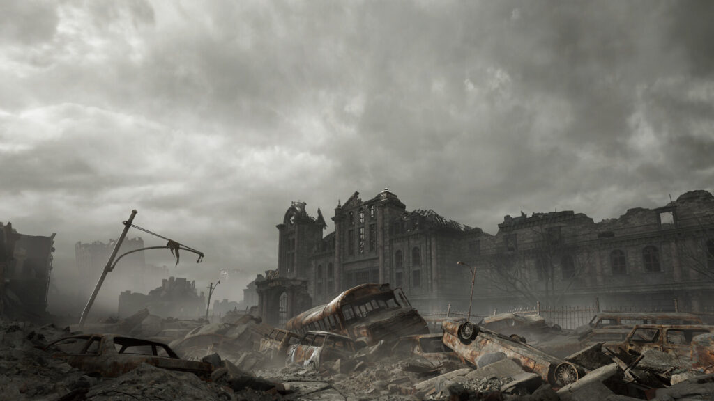 The ruins of Raccoon City in Resident Evil Requiem