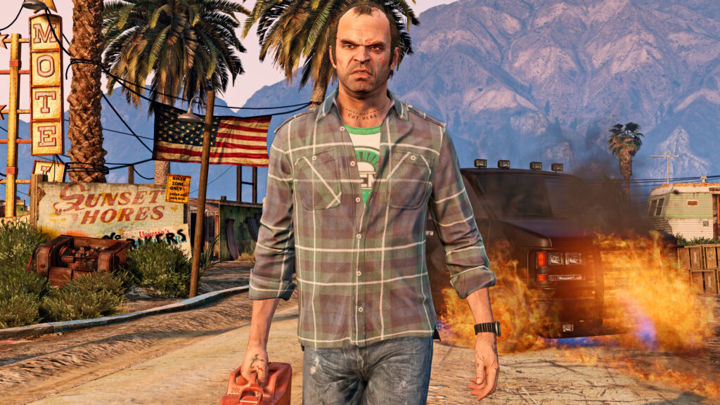Trevor Philips in Blaine County in GTA V
