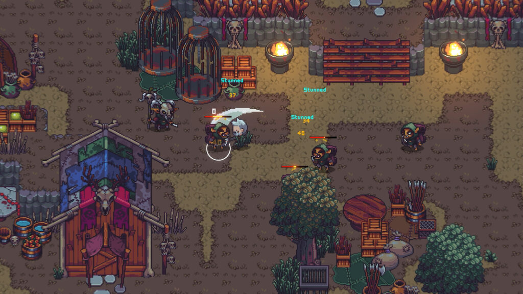 A pixel-art scene from the action-RPG Emberville