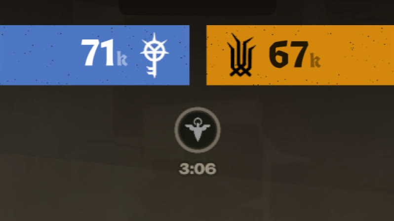 Deadlock HUD topbar showing the Midboss respawn timer