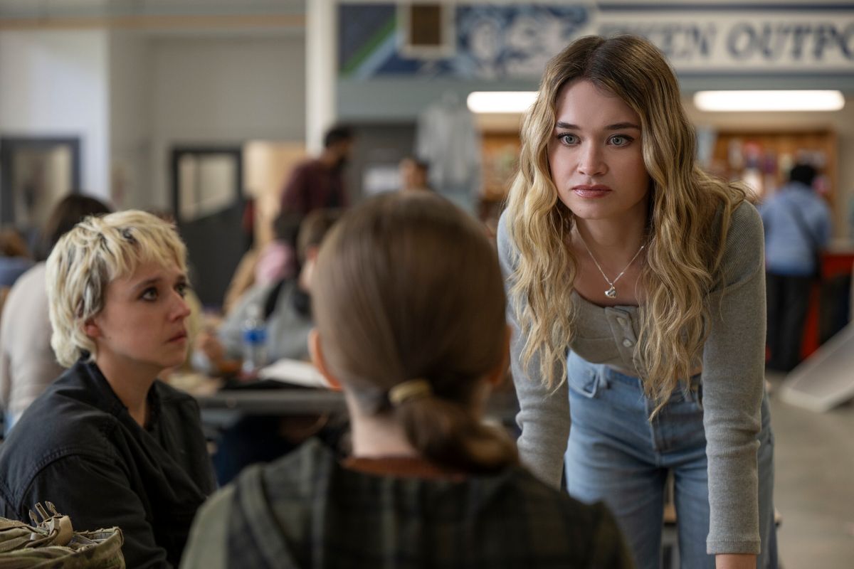 Carrie confronts classmates in the school cafeteria in Mike Flanagan's Prime Video series
